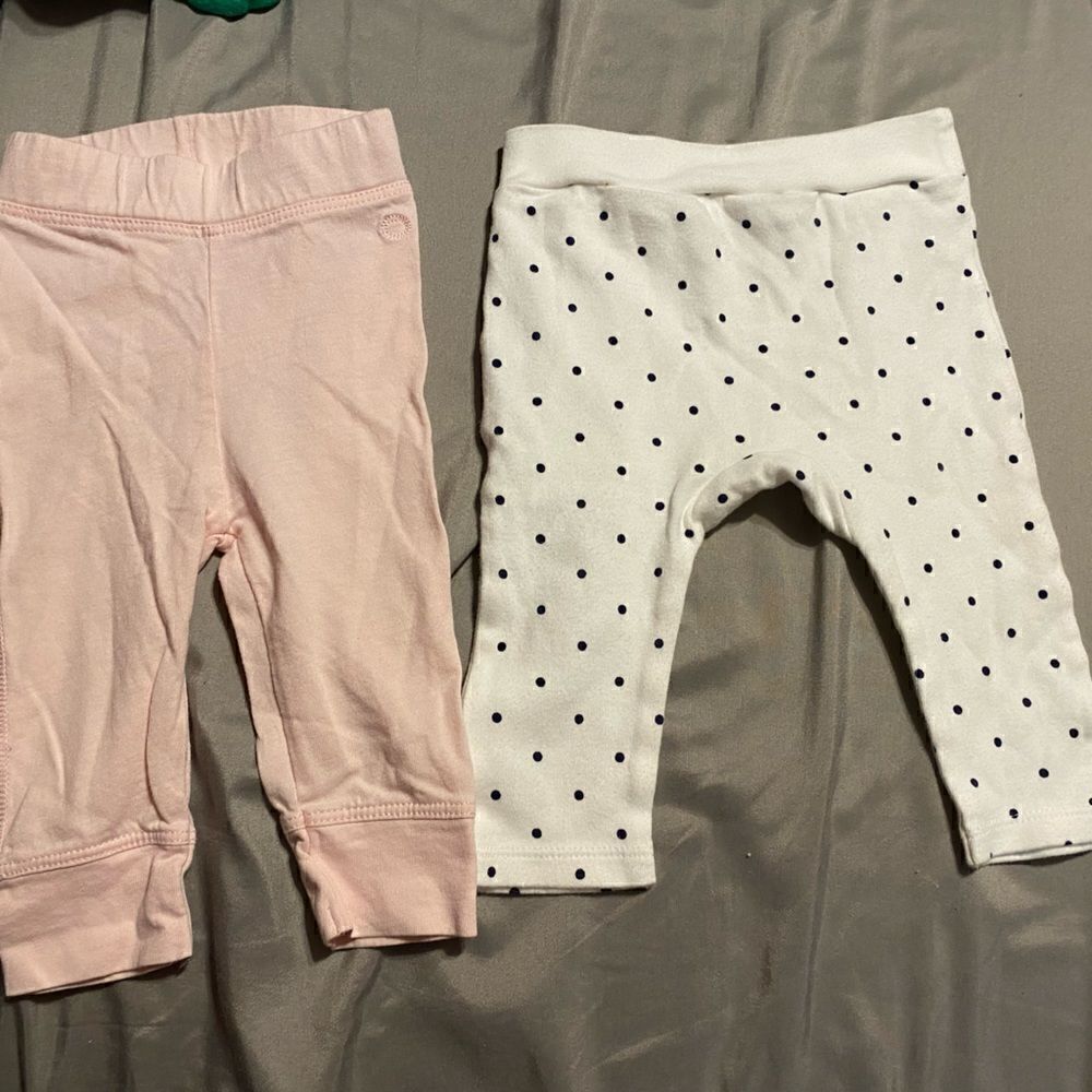 Bundle (2) Baby Girl 3-6M 100% Organic Cotton Pants